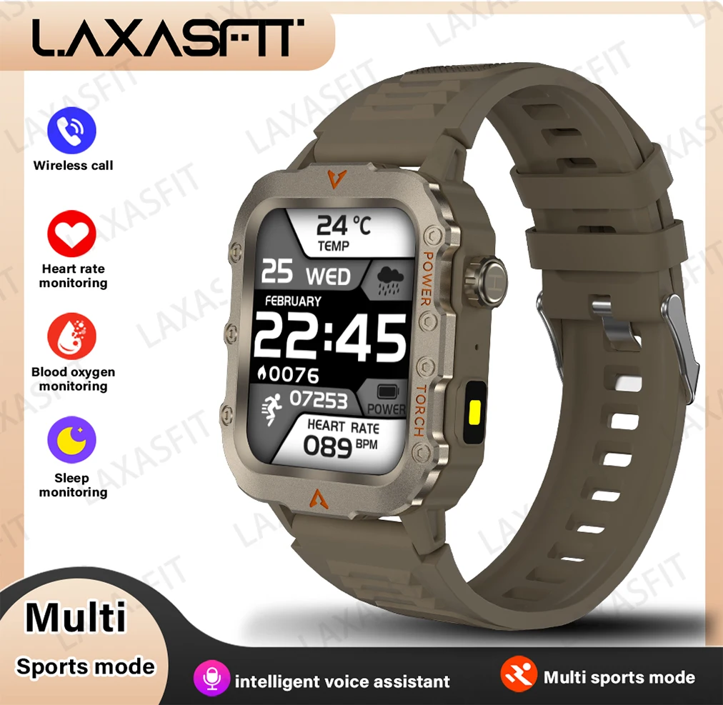New Men'S Smart Watch LED Flashlight Outdoor Sports Smart Watch Wristwatch Health Monitoring Smart Watch - Imagen 9